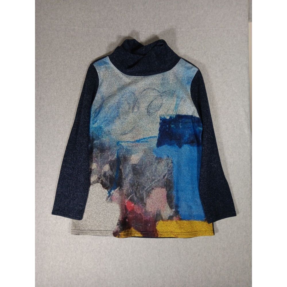 Lily‎ London Colorful Abstract Artsy Brushstrokes Vibrant Pullover Sweater L